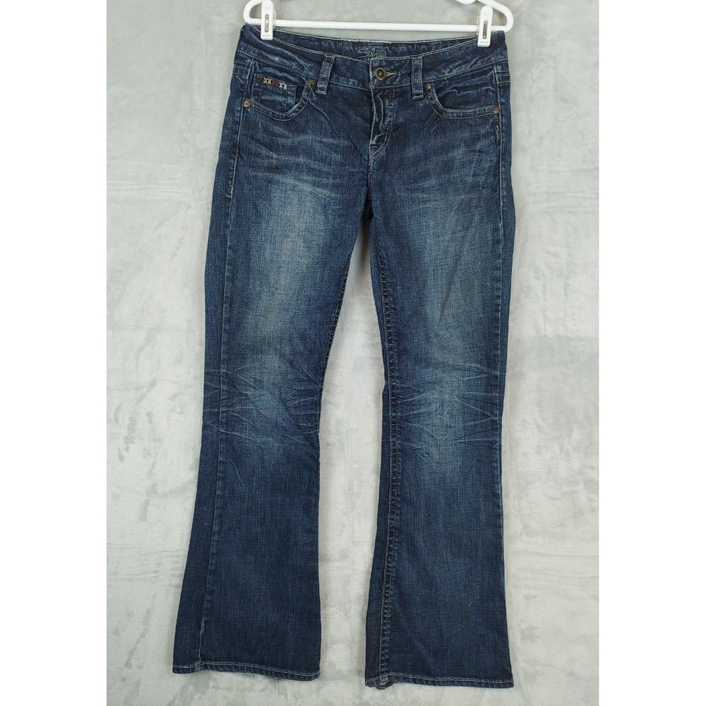 Silver Womens Lola Bootcut Jeans Size 32x32.5 Medium Wash Denim Embroidered